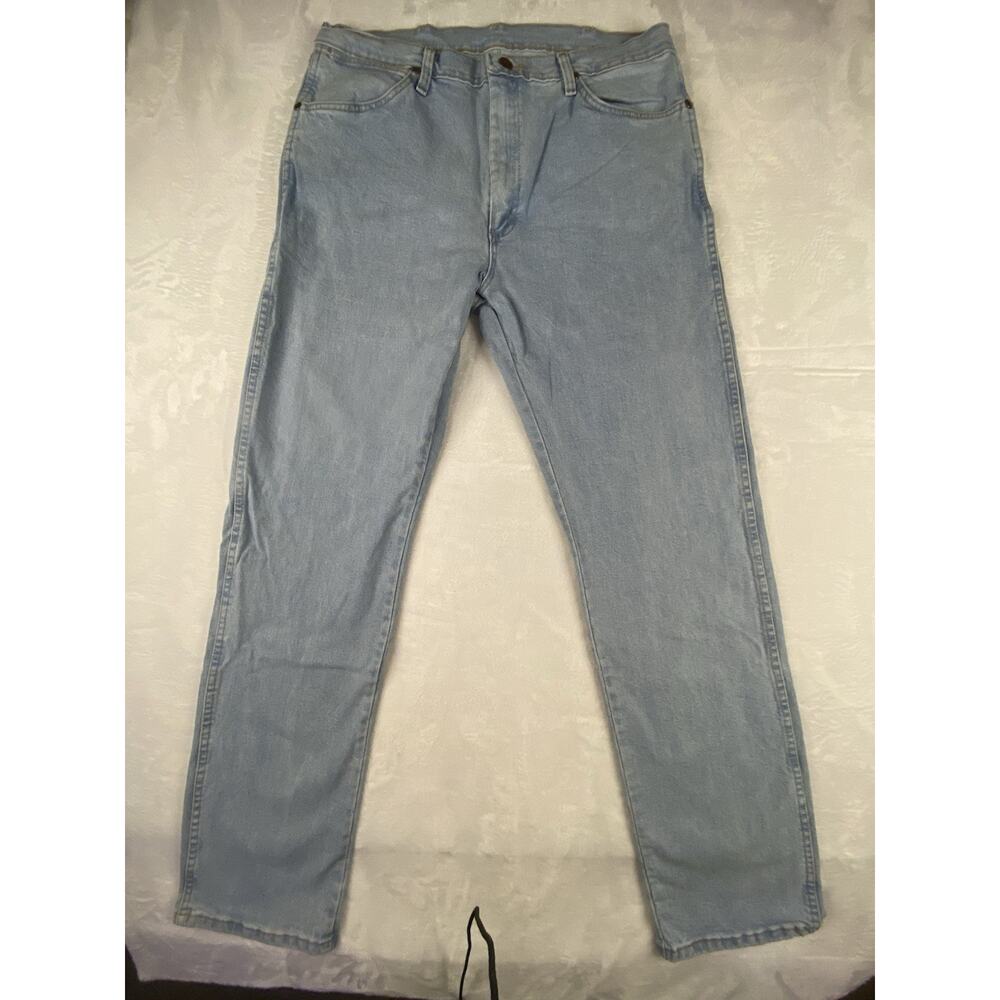 Wrangler Cowboy Cut Light Blue Denim Cotton Men's Jeans Size 34x34
